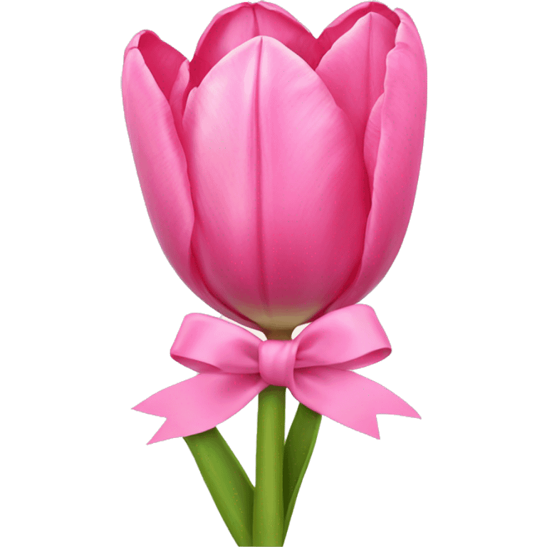 Pink tulips with a bow emoji