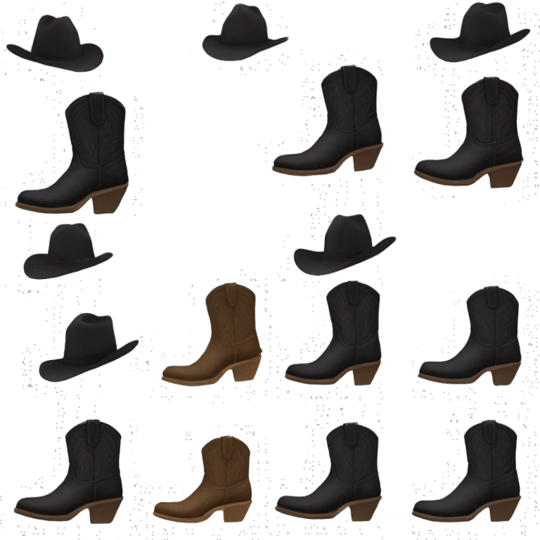 black cowboy boots emoji