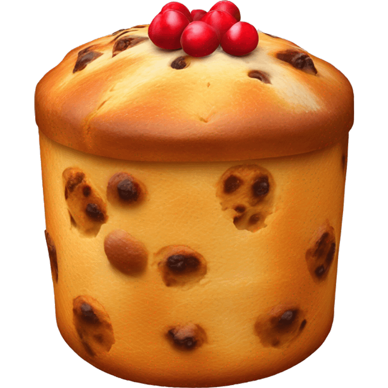 un panettone, tradicionalmente decorado con frutas confitadas y pasas. emoji