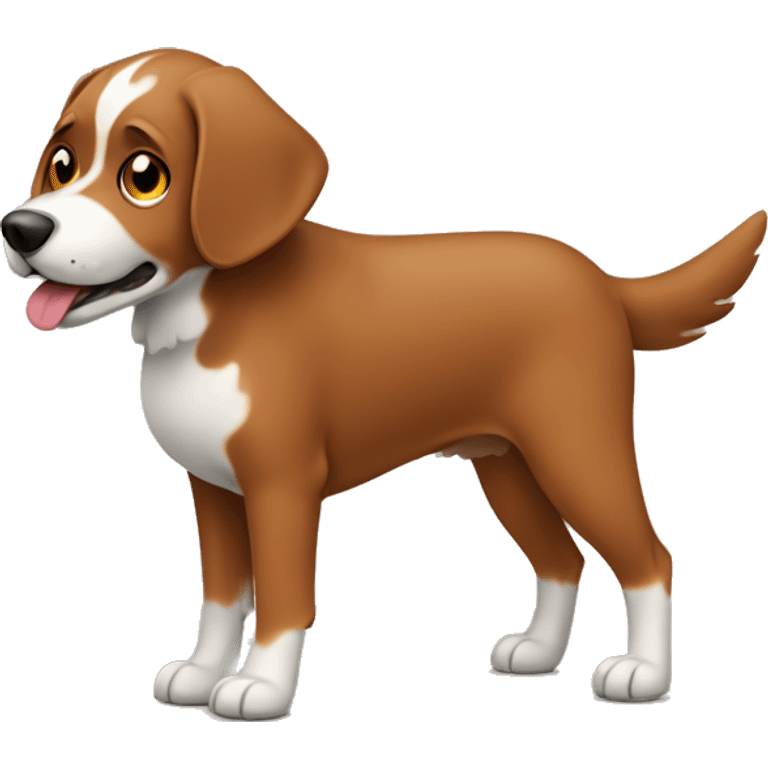 cute brown daschmund dog walking emoji