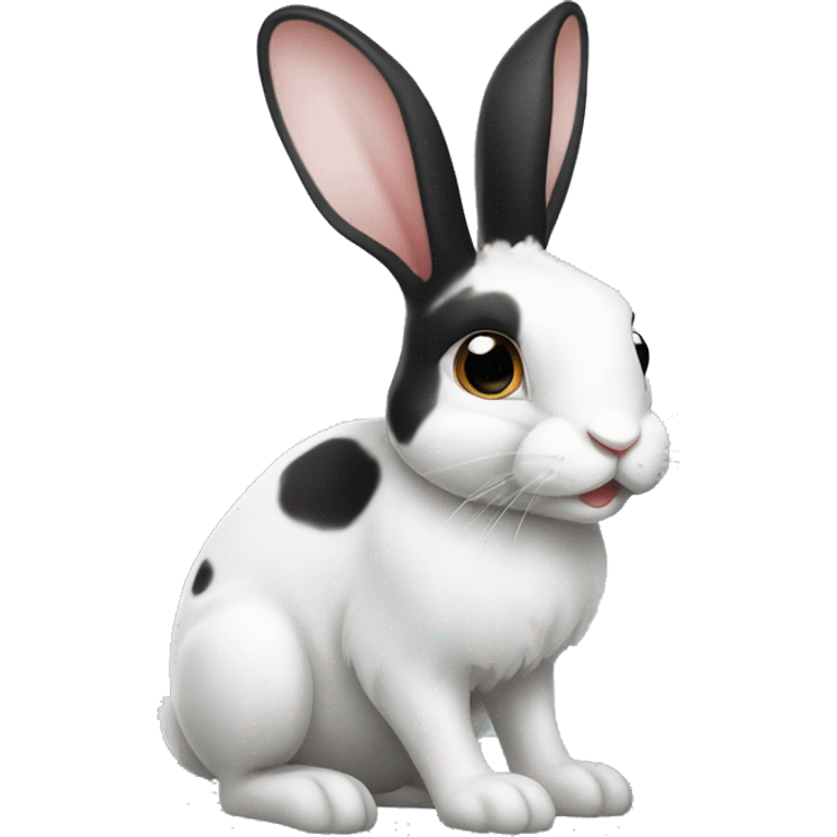 black and white spotted rabbit emoji