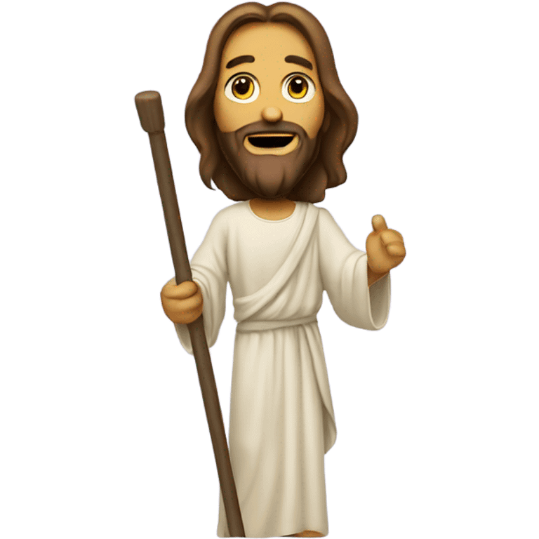 Jesus on a pogo stick emoji