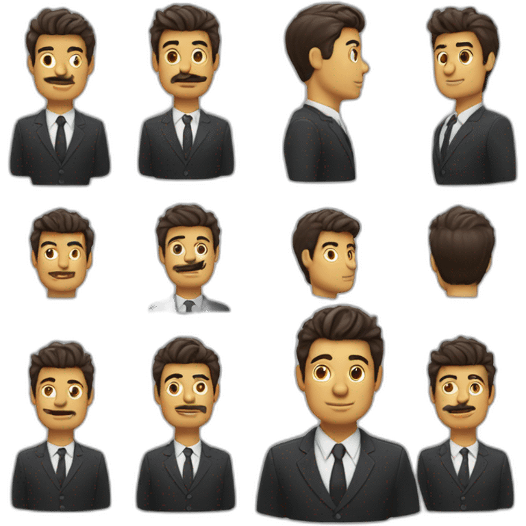 Homme aux cheveux attachés emoji