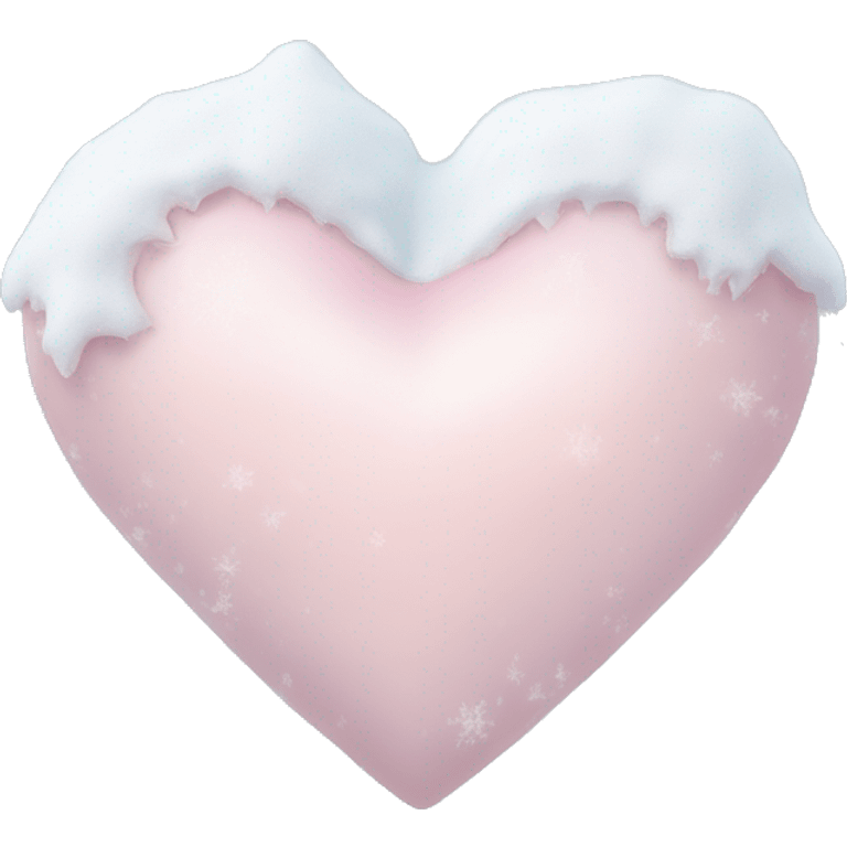 frozen pale pink heart with snow emoji