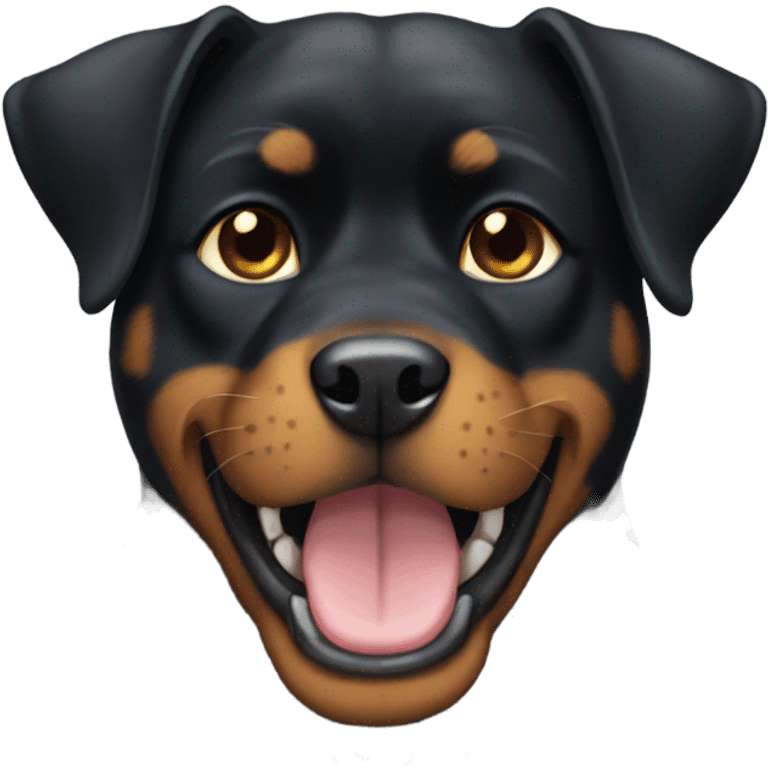 Half black cat half Rottweiler  emoji