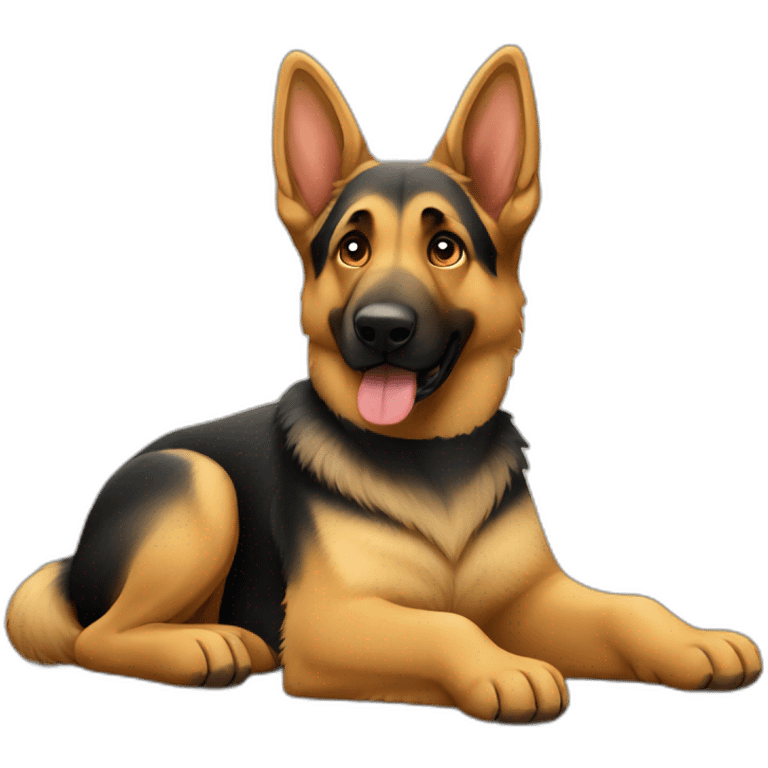 German shepherd in work emoji