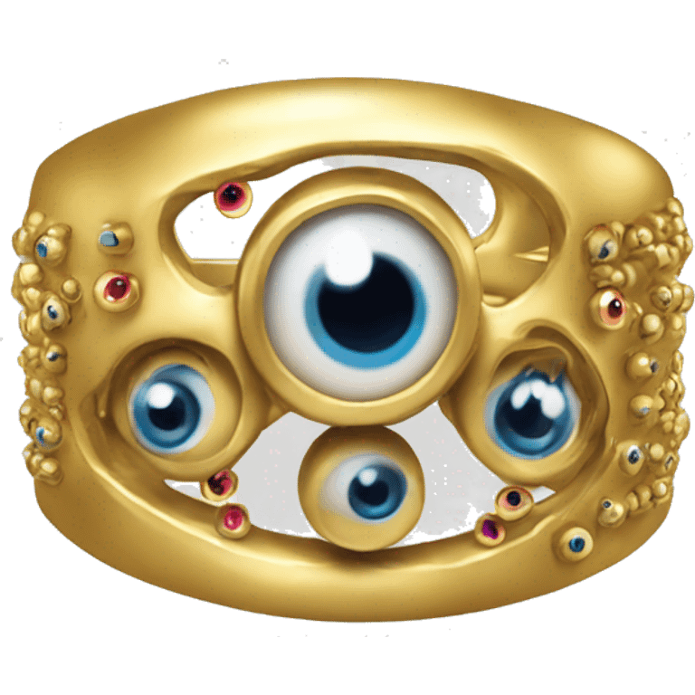 thin gold ring studded with eyeballs emoji