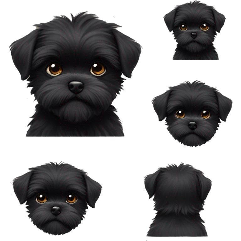 Black Affenpinscher puppy emoji