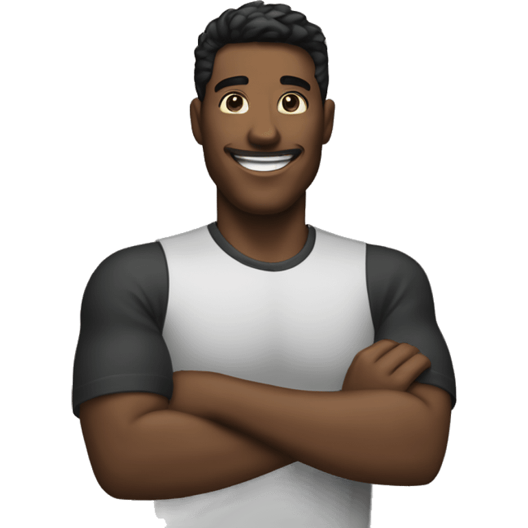 hombre negro con una manito feliz emoji