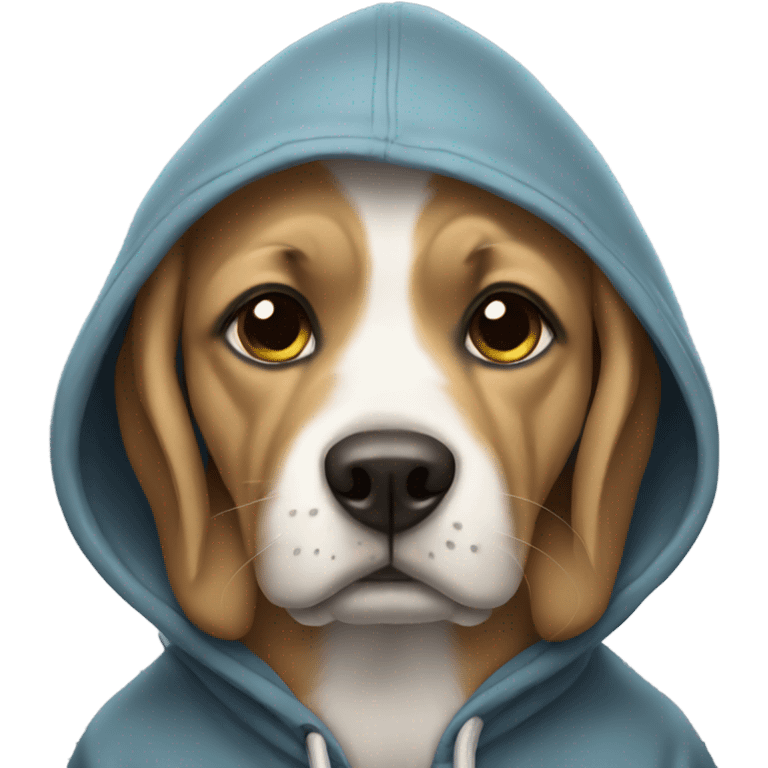 Dog wearing a hoodie emoji