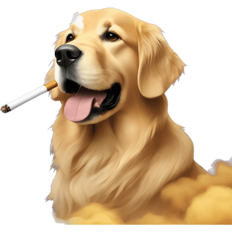 golden retriever smoking a vape  emoji