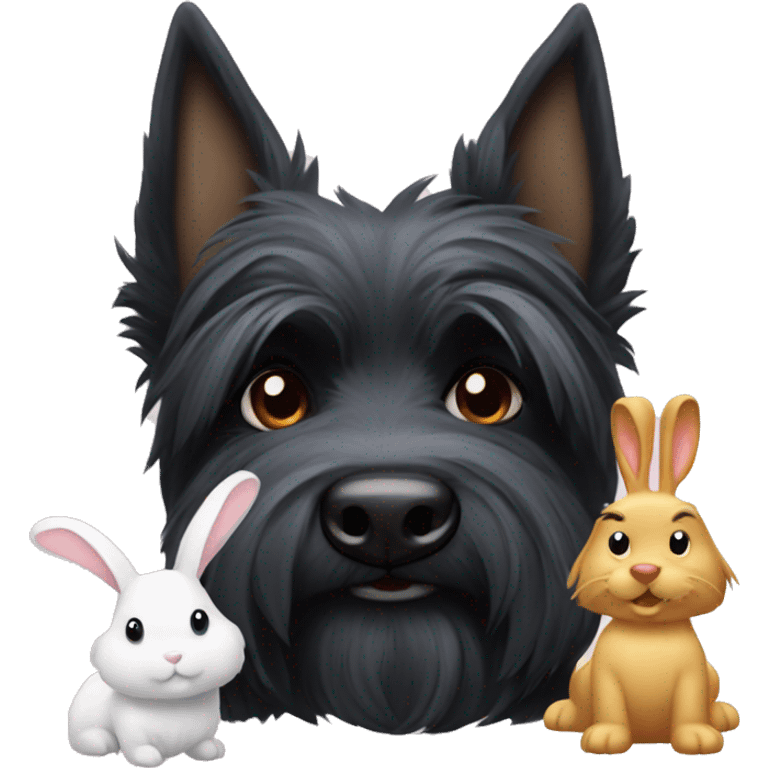 Scottie dog with rabbit emoji