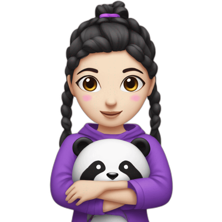 A panda girl with purple hearts  emoji