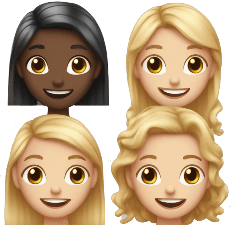 Girl with black Haie and Girl with strawberry blond Hair laughing emoji