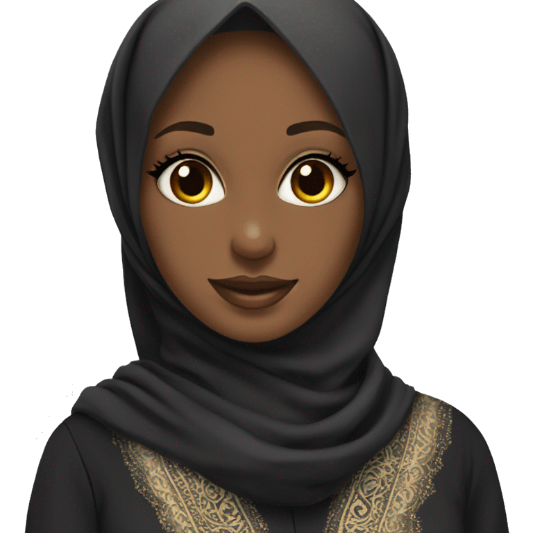 Black hijabi in beautiful abaya emoji