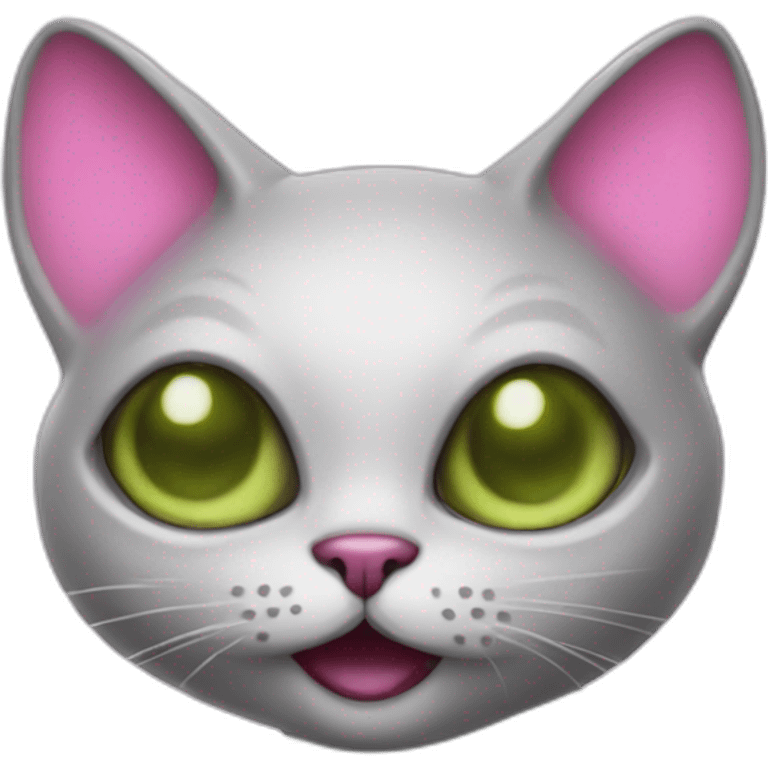 cat alien with a pink cheeks emoji