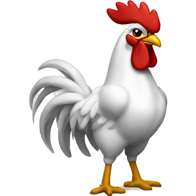 Strong boxing rooster with white shirt emoji