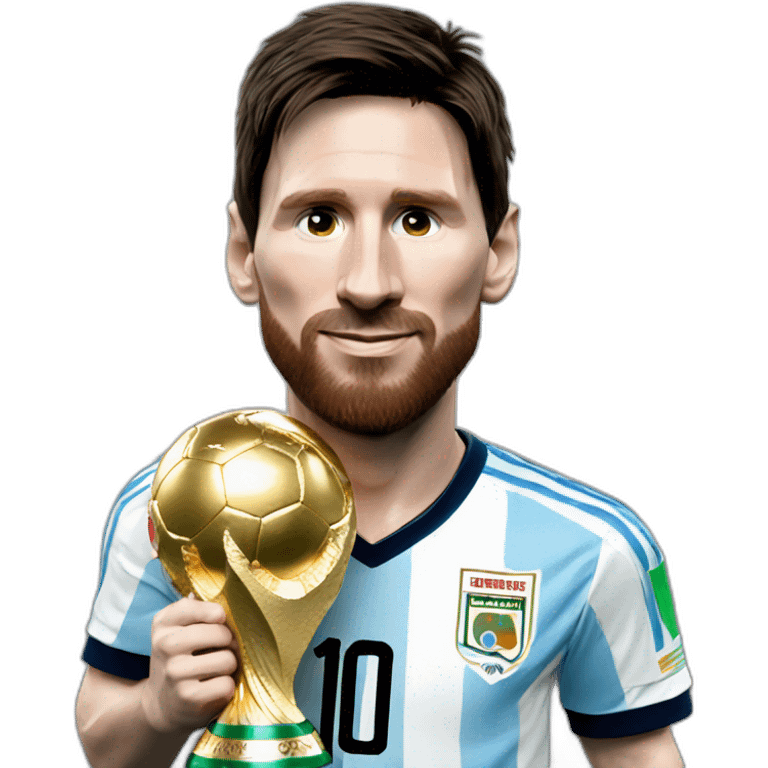 Lionel Messi with world cup emoji