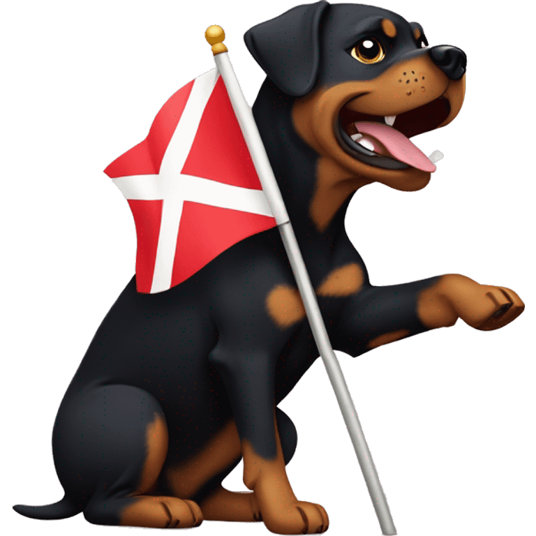 Rottweiler waving a chequred flag emoji