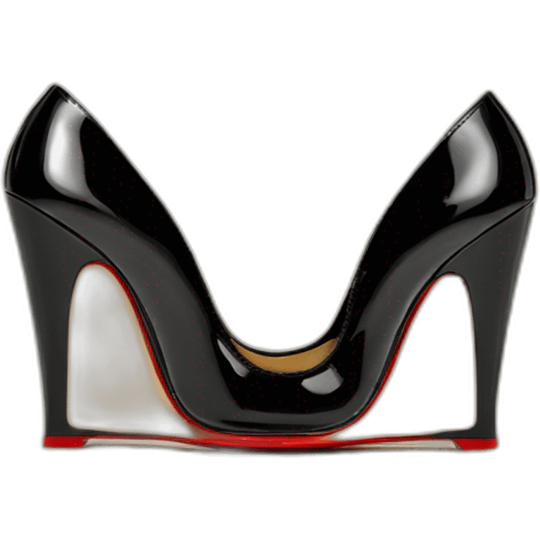 One WEDGE heel LOUBOUTIN black leather PATENT emoji