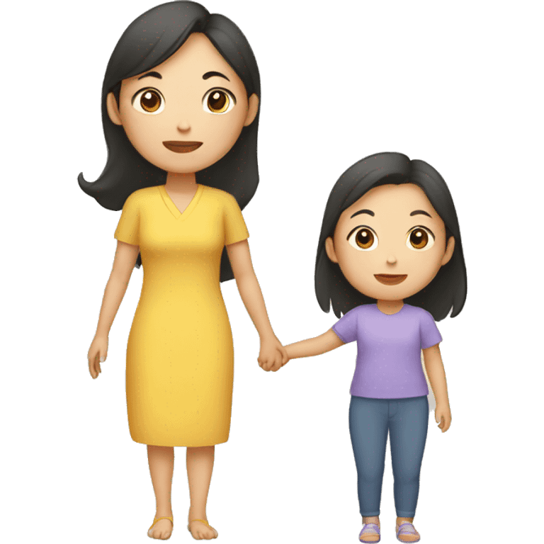 asian mother and daughter emoji