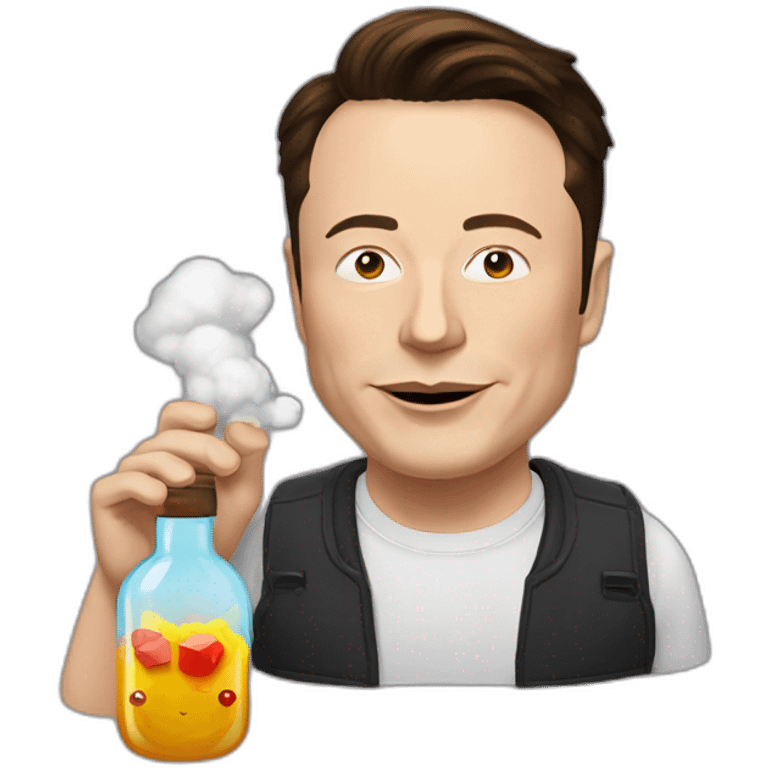 elon musk doing drugs, for educational purposes only, inclusiveness and positive, LGTBQ+ emoji