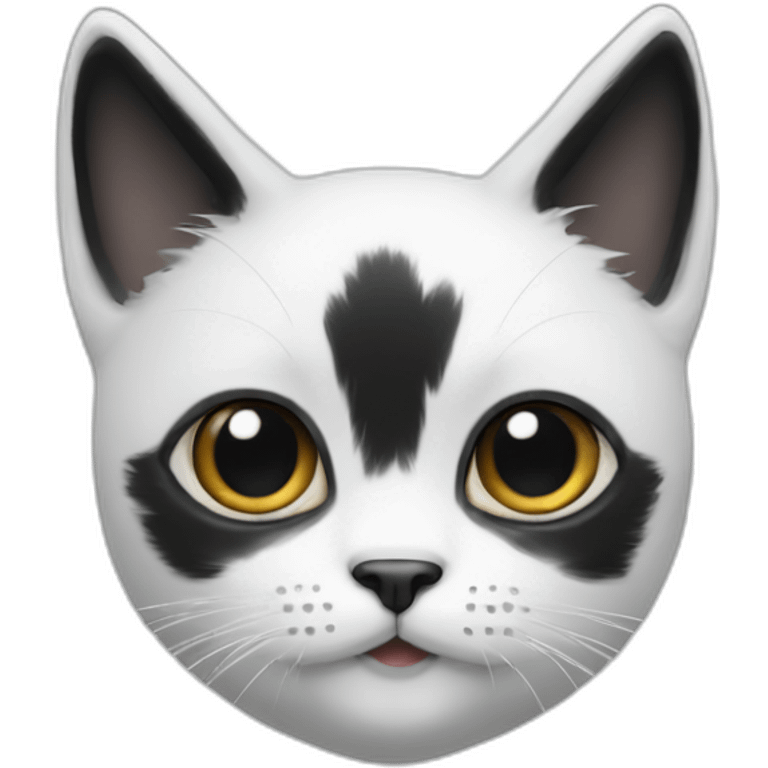 white cat with black on the top of the head emoji