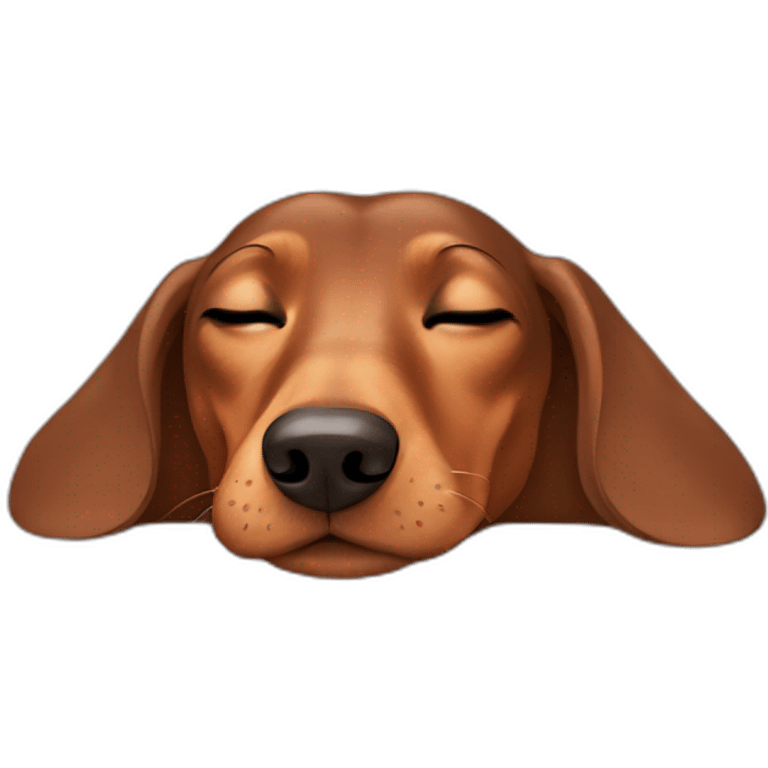 Cute Lady brown Dachshund sleeping face up emoji