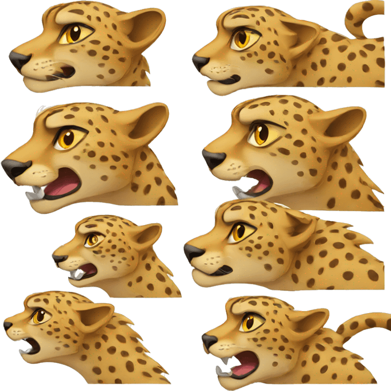 Angry running cheetah  emoji