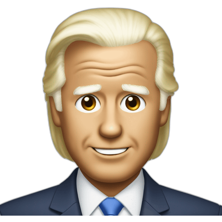 Joe biden with donald trump hair emoji