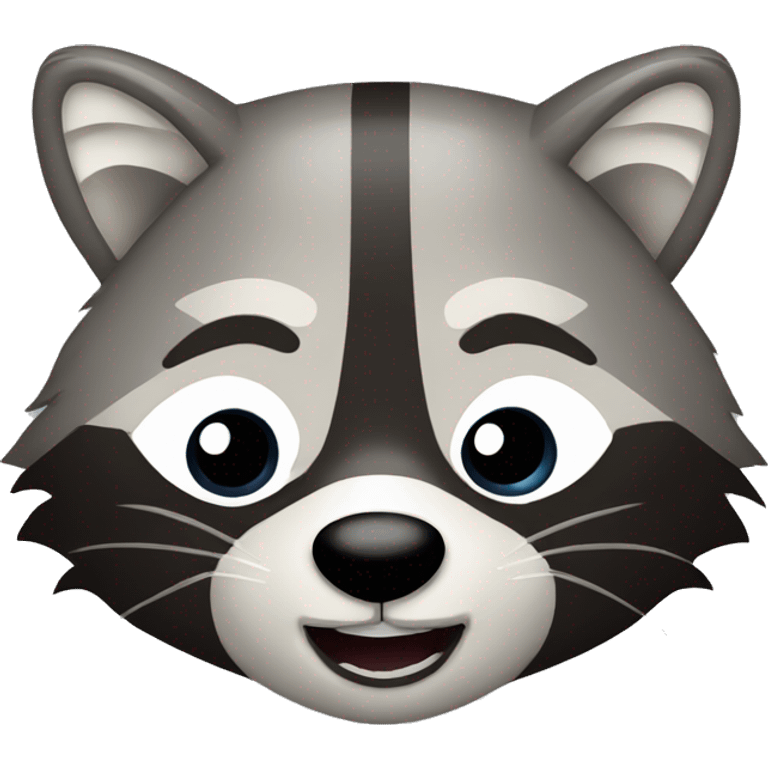 A raccoon face emoji