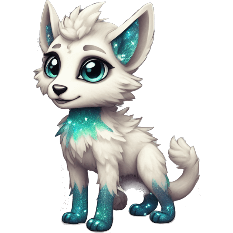 Cool cute Kawaii edgy fantasy animal sparkle fursona Fionbri creature by griffsnuff & LiLaiRa & Falvie full body emoji