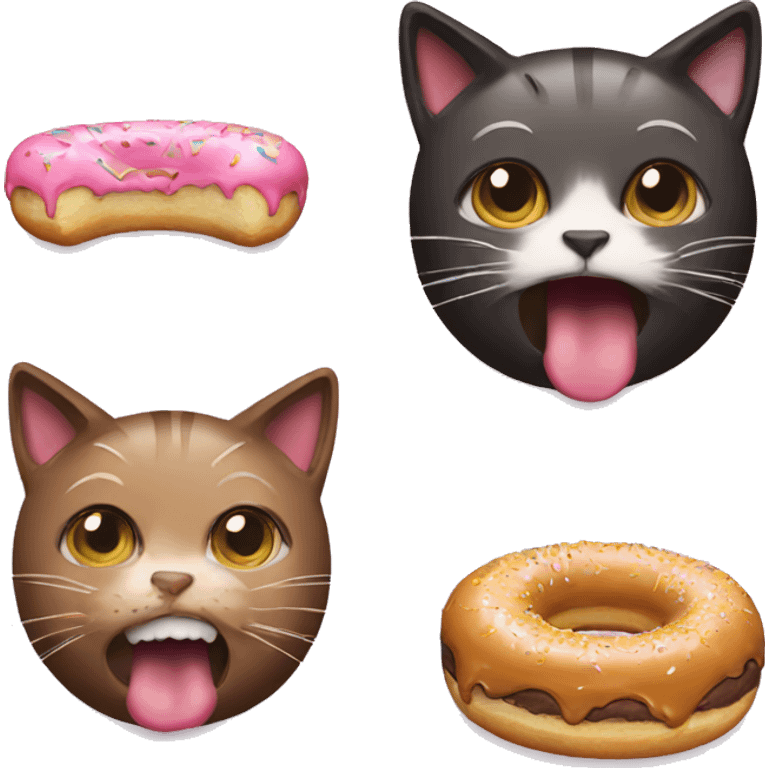 "cat eating donut" emoji