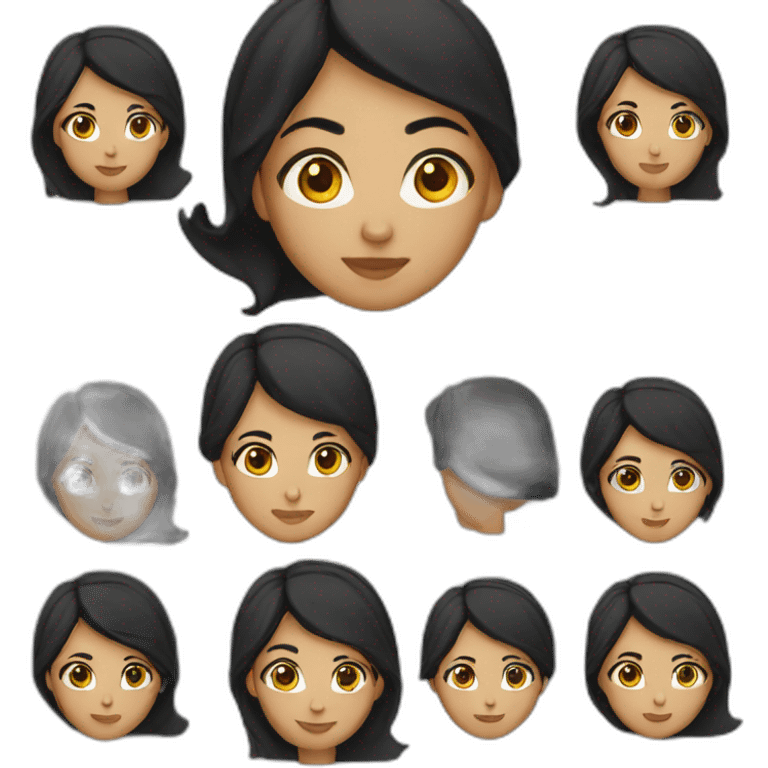 Arab woman with black short hair emoji