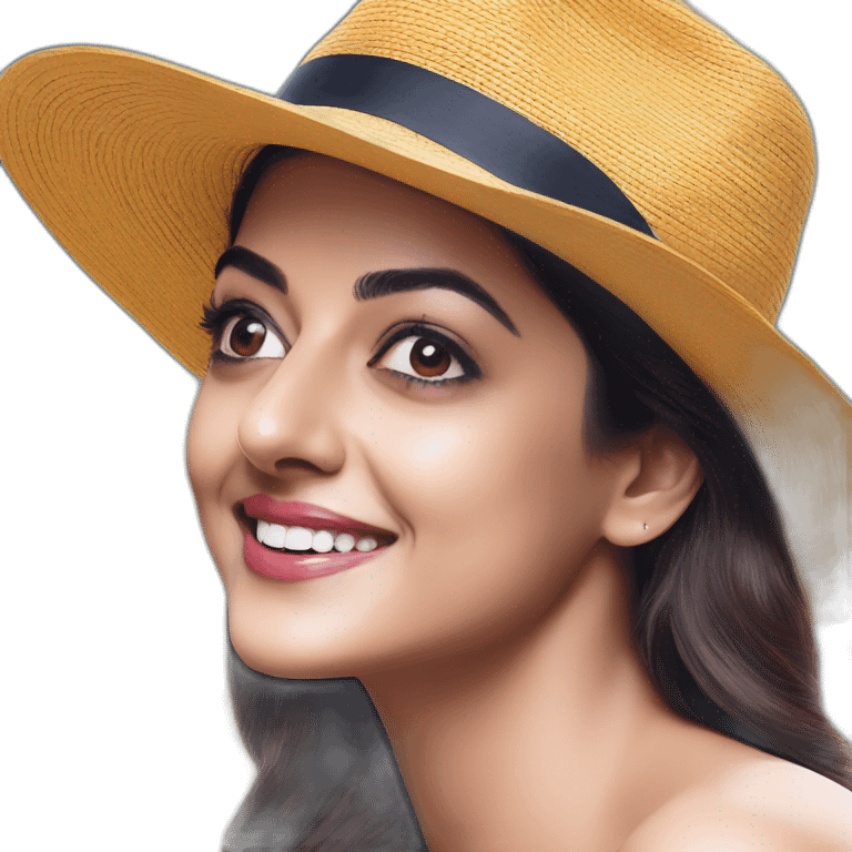 Kajal agarwal with hat emoji