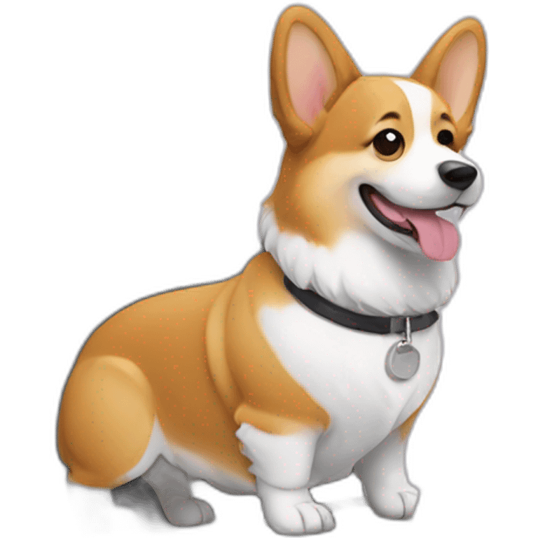 corgi dog with laptop emoji