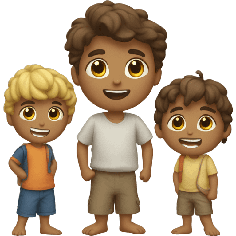 Niños rodeando a dios emoji