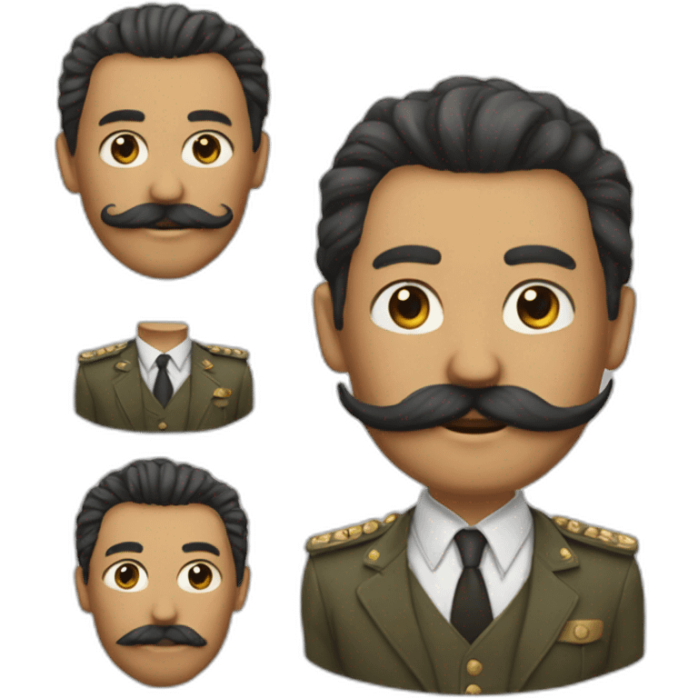 Un mec avec un moustache et cheveux bouklet emoji