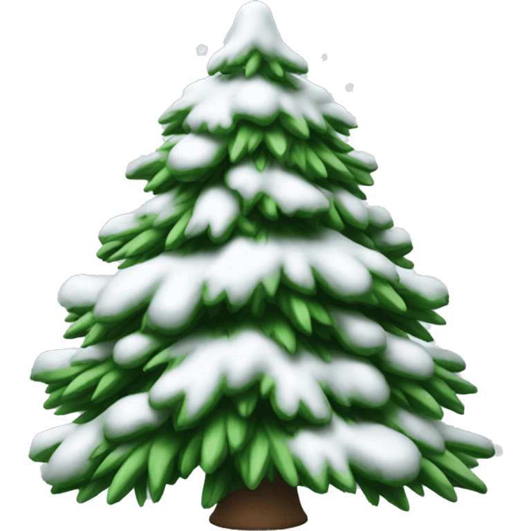 christmas tree with white snow on it  emoji