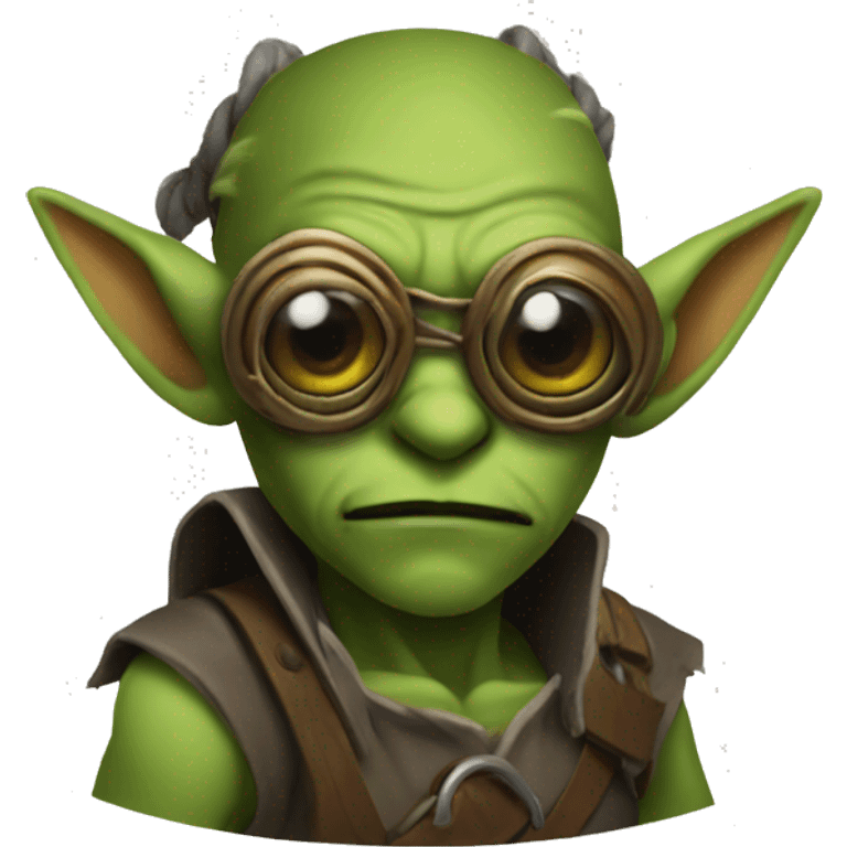 A goblin wearing an eye patch emoji