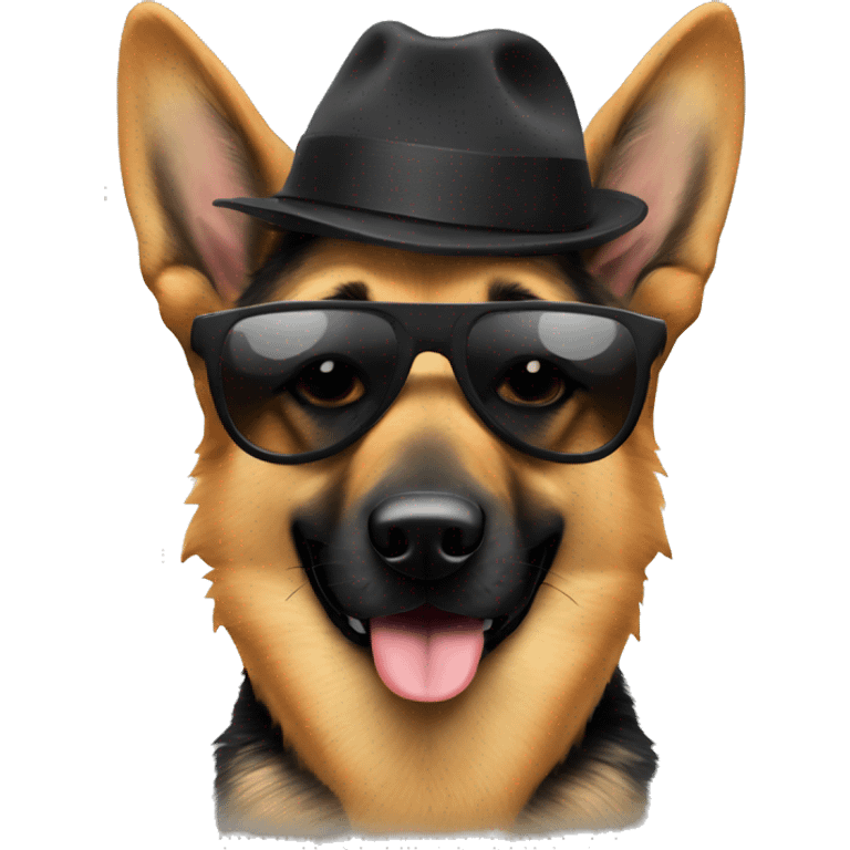 German shepher with sunglasses emoji