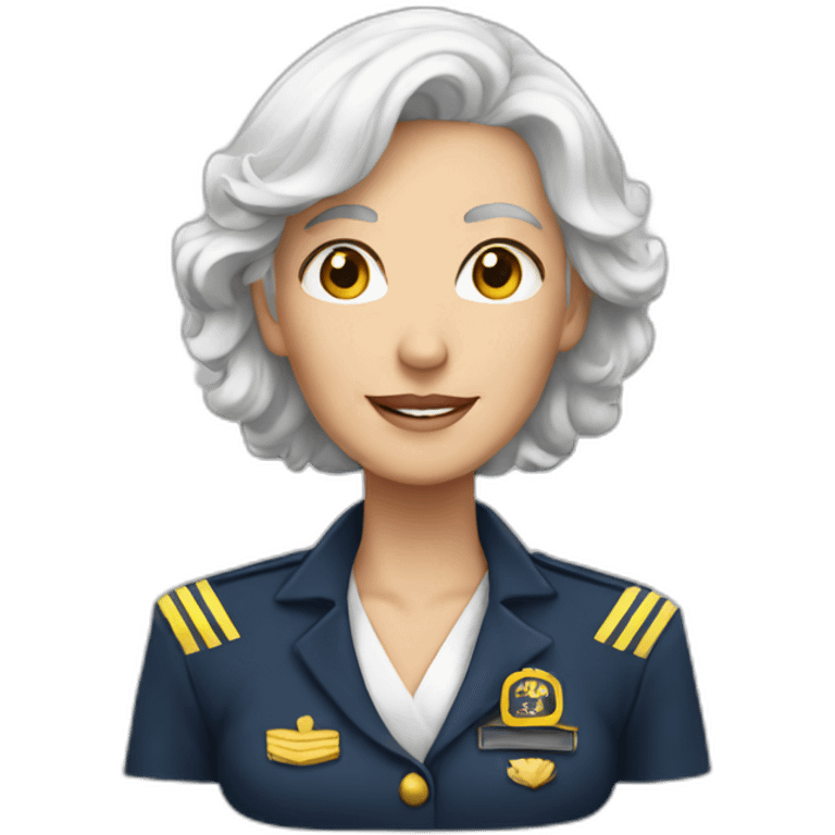 female boat captain white hair older emoji