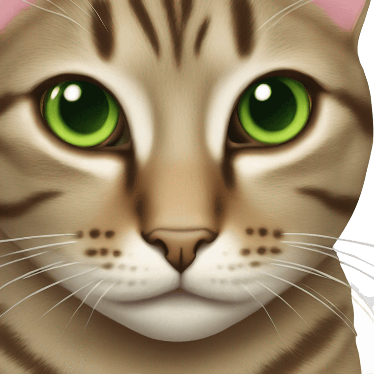 Tabby cat green eyes emoji