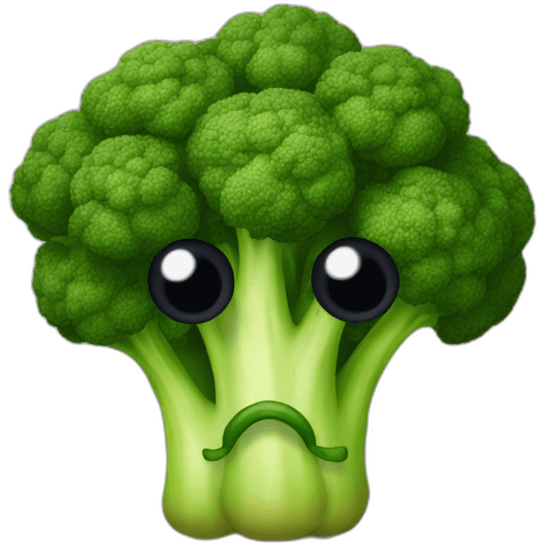 broccoli with eyes a nose and a mouth emoji