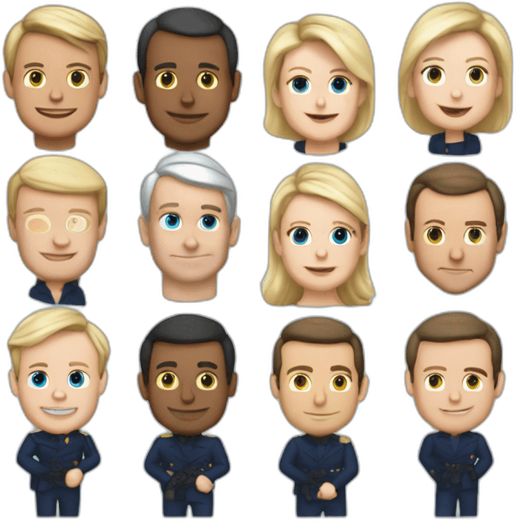 Emanuel Macron amour marine lepen  emoji