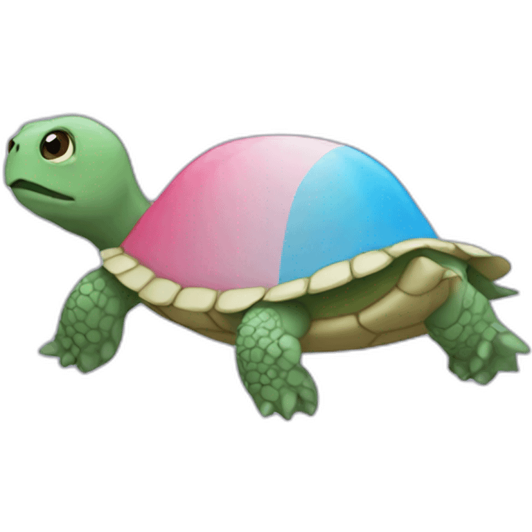 trans flag colored turtle emoji