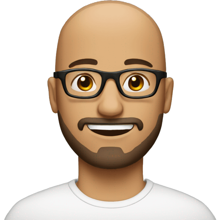 bald man with black glasses and short brown beard emoji