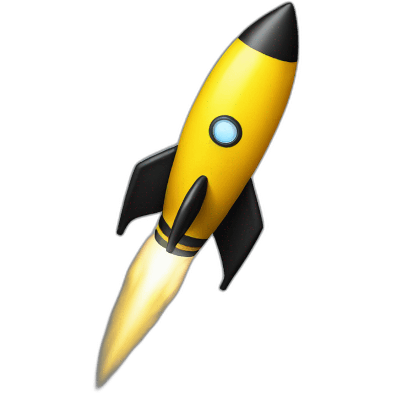 yellow and black rocket emoji