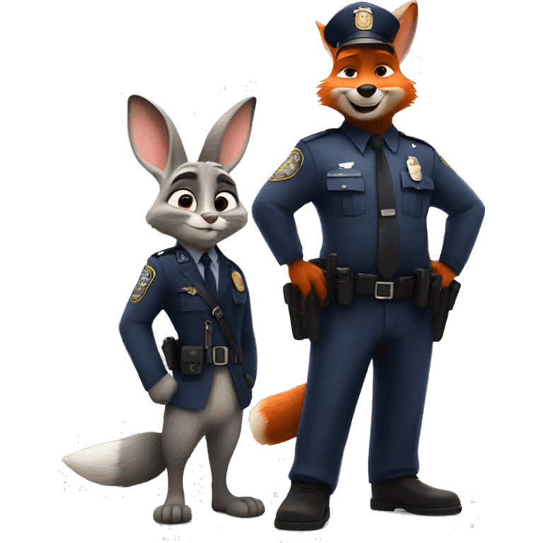 Zootopia cop rabbit and fox emoji