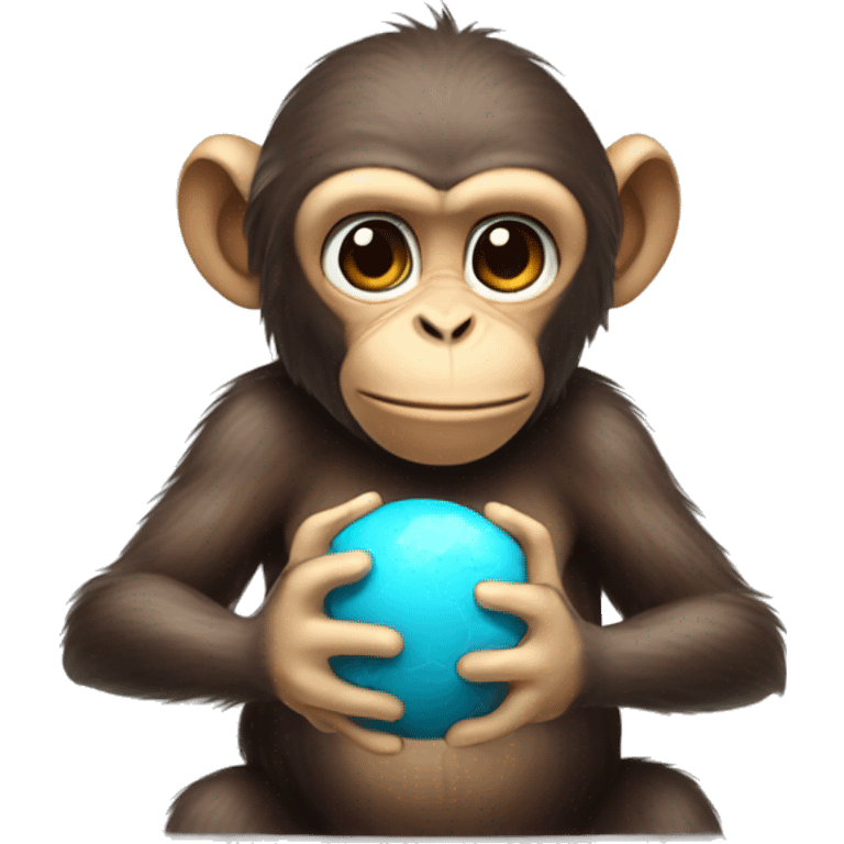 Monkey holding his brain in his hands emoji